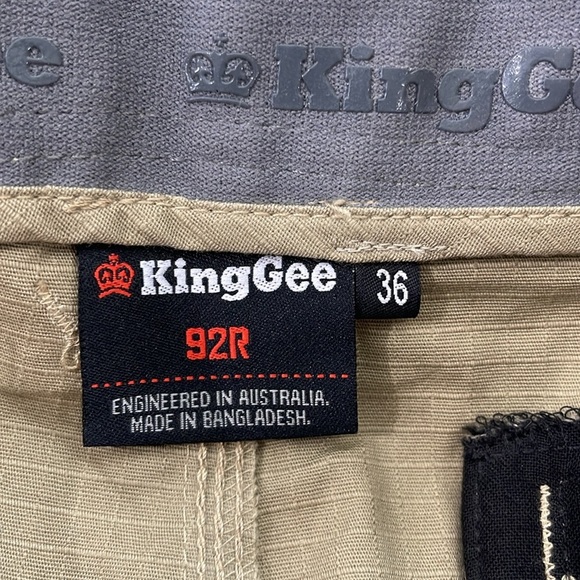 King Gee Men’s Workcool Pro Stretch Work Shorts Khaki Green Cargo Ripstop 36 - Picture 9 of 13